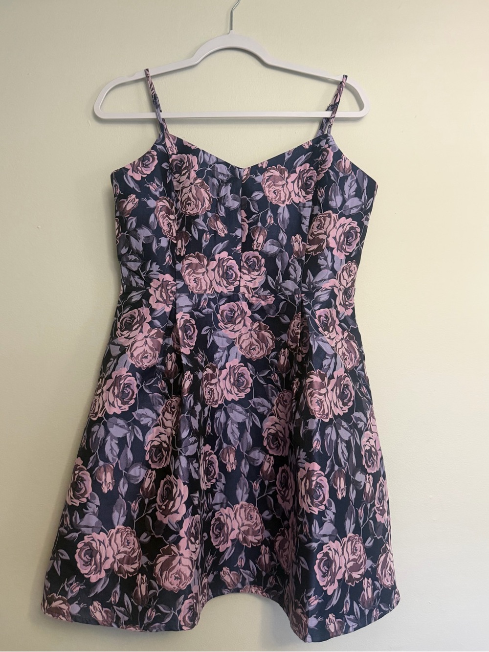 Endless Rose Navy Dress with Blush Pink Rose Print